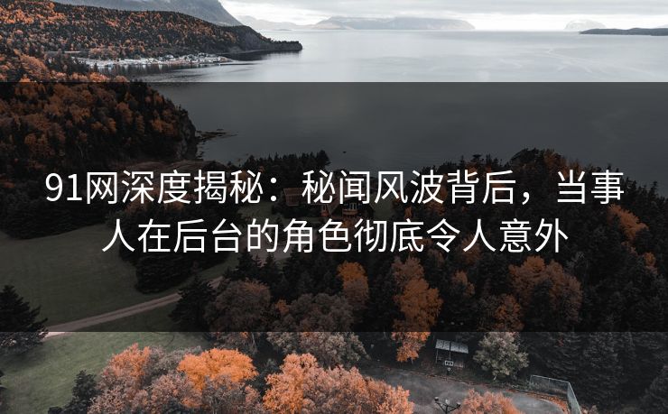 91网深度揭秘：秘闻风波背后，当事人在后台的角色彻底令人意外